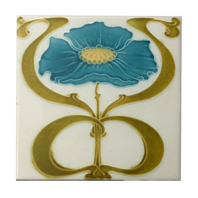 Art nouveau ceramic tile kakelplatta (Framsidan)