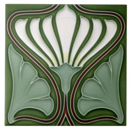 Art Nouveau Ceramic Wall fireplace Tile Kakelplatta