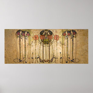 Art nouveau Charles Mackintosh Wassail Poster