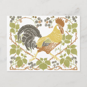 art nouveau Chickens Vykort