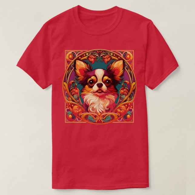 Art nouveau Chihuahua Funny Chihuahua Design T Shirt (Design framsida)