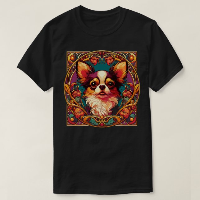 Art nouveau Chihuahua Funny Chihuahua Design T Shirt (Design framsida)