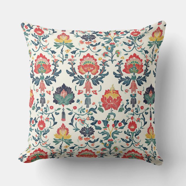 Art nouveau Chinoiserie Lotus Blommigt Kudde (Framsida)