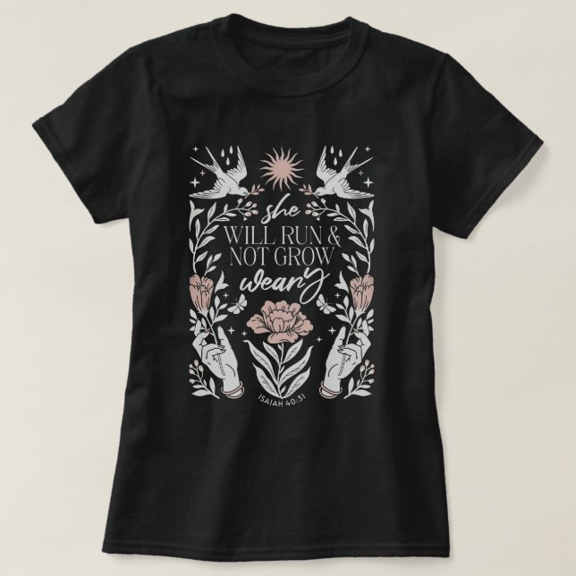 Art nouveau Christian Faith Bible Verse Religiösa T Shirt (Design framsida)