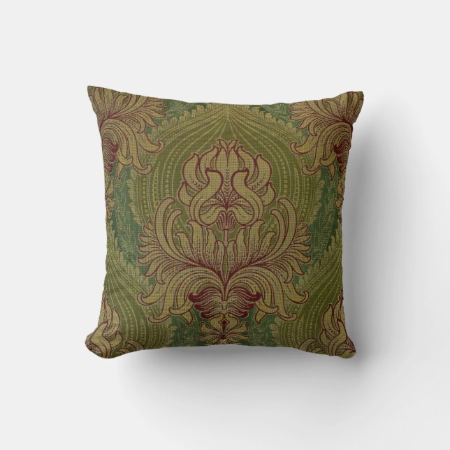 Art nouveau Chrysanthemum & Artichoke Mönster Kudde (Framsida)