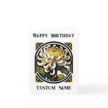 Art nouveau Chrysanthemum november Blåblomma