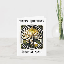 Art nouveau Chrysanthemum november Blåblomma Kort