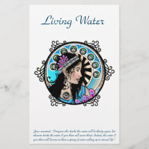 Art nouveau Circle Painting Samaritan Woman Brevpapper