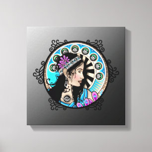 Art nouveau Circle Painting Samaritan Woman Canvastryck