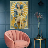 Art Nouveau Cirkusaffisch i Blått och Gult