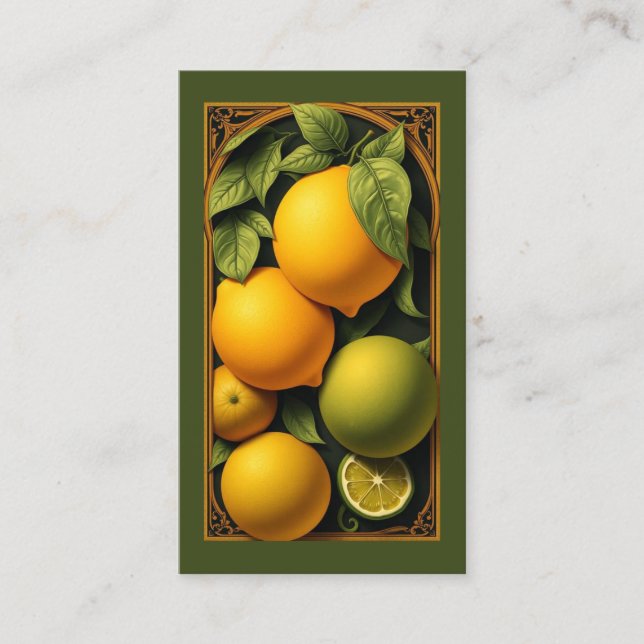 Art Nouveau Citron Lime lojalitet punch card (Framsida)