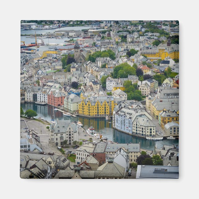 Art nouveau City Alesund, Norge magnet (Framsidan)