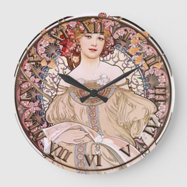 Art nouveau Clock Stor Klocka (Framsida)