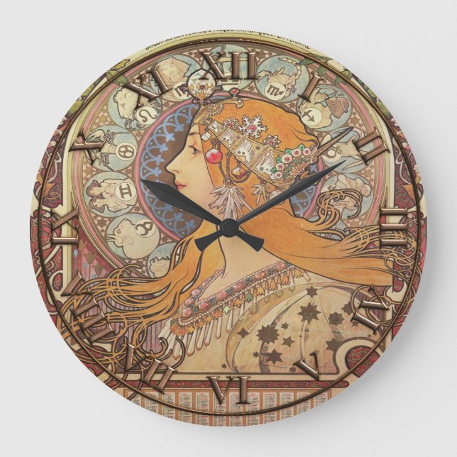 Art Nouveau Clock Stor Klocka (Framsida)