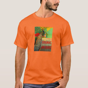 Art Nouveau Cognac-reklam med påfågel T Shirt
