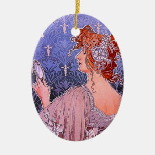 Art nouveau Corset Advertisement Julgransprydnad Keramik