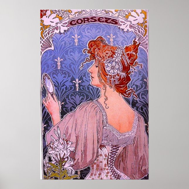 Art nouveau Corset Advertisement Poster (Framsidan)