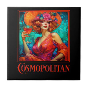 Art nouveau Cosmopolitan Kakelplatta
