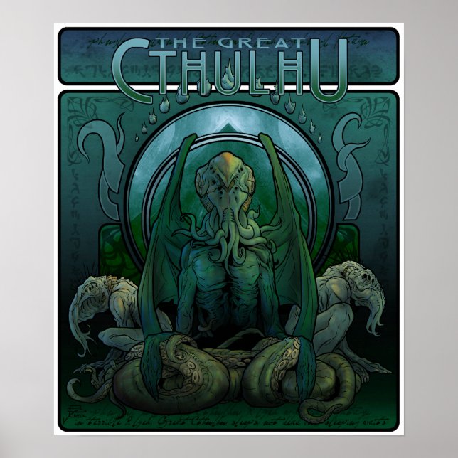 Art Nouveau Cthulhu Affisch (Framsidan)