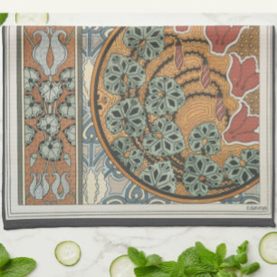 Art nouveau Cyclamen blomster Eugene Grasset elega Kökshandduk