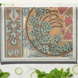 Art nouveau Cyclamen floral Eugene Grasset elegant Kökshandduk