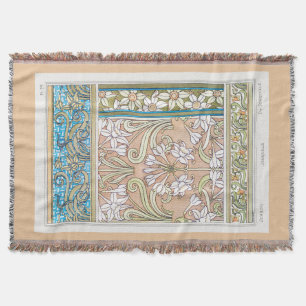Art nouveau daffodil Verneui Textil blommigt art Filt