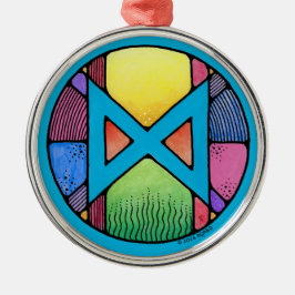 Art nouveau Dagaz Rune of Awakening Julgransprydnad Metall