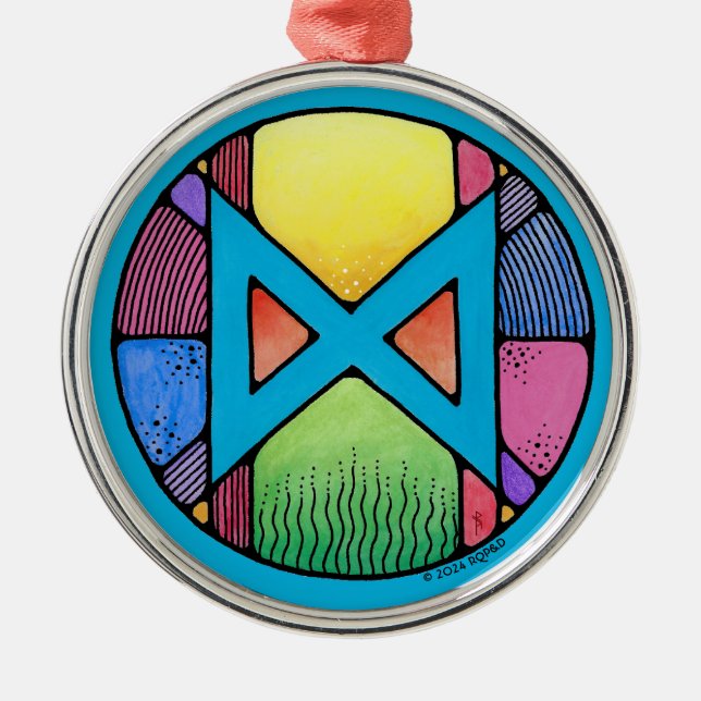 Art nouveau Dagaz Rune of Awakening Julgransprydnad Metall (Framsidan)