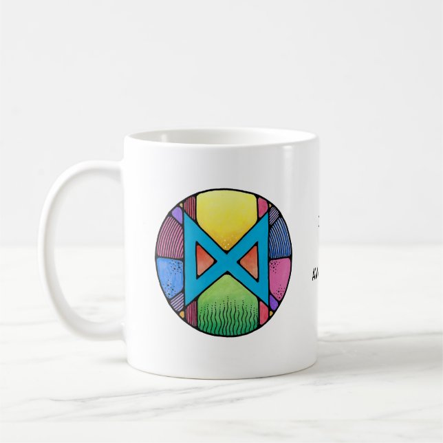 Art Nouveau Dagaz Runmugg – UPPVAKNANDE! Kaffemugg (Vänster)