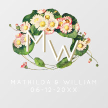 Art nouveau Daisy utandningsmonogram för att anpas