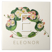 Art nouveau Daisy utandningsmonogram för att anpas