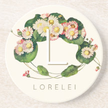 Art nouveau Daisy utandningsmonogram för att anpas