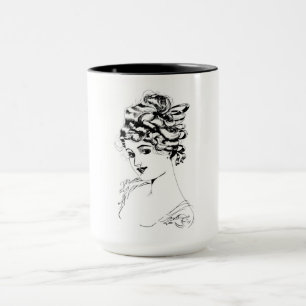 Art nouveau Dam 1917 Fin konst Mugg