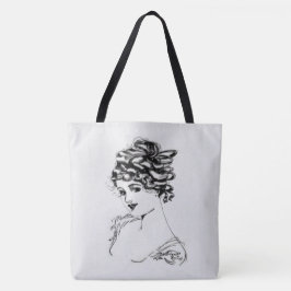 Art nouveau Dam Fine Art Fabric Bag Tygkasse