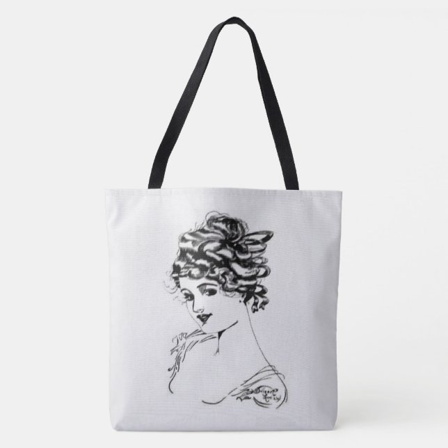 Art nouveau Dam Fine Art Fabric Bag Tygkasse (Framsida)