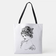 Art nouveau Dam Fine Art Fabric Bag