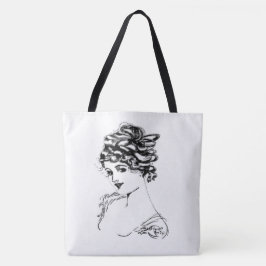 Art nouveau Dam Fine Art Fabric Bag Tygkasse
