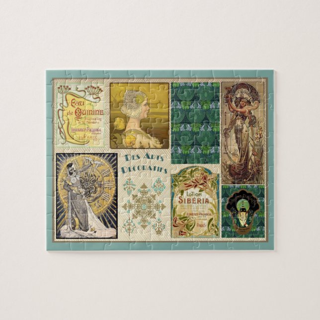 Art nouveau Dam Jigszawa Puzzle Pussel (Horisontell)