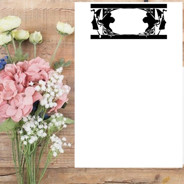 Art nouveau Dam Silouette Brevpapper (Skapare uppladdad)