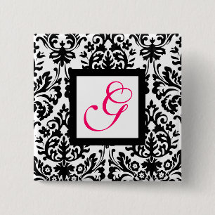 ART NOUVEAU DAMASK SQUARE MONOGRAM,rosa fuchsia Knapp