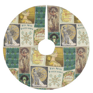Art Nouveau-damer Julgransmatta Borstad Polyester