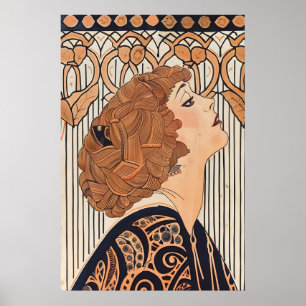 Art Nouveau Damtryck Fransk Belle Époque-mote Poster