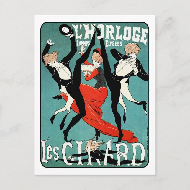 Art nouveau Dance Image av Jules Cheret Vykort (Framsida)