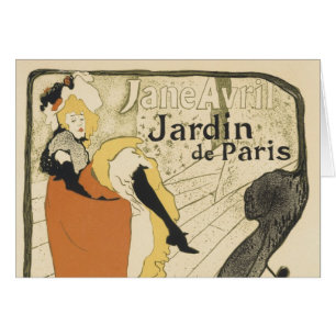 Art nouveau Dancer Jane Avril av Toulouse Lautrec Hälsningskort