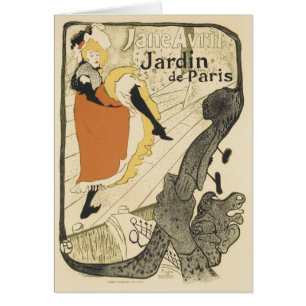 Art nouveau Dancer Jane Avril av Toulouse Lautrec Hälsningskort