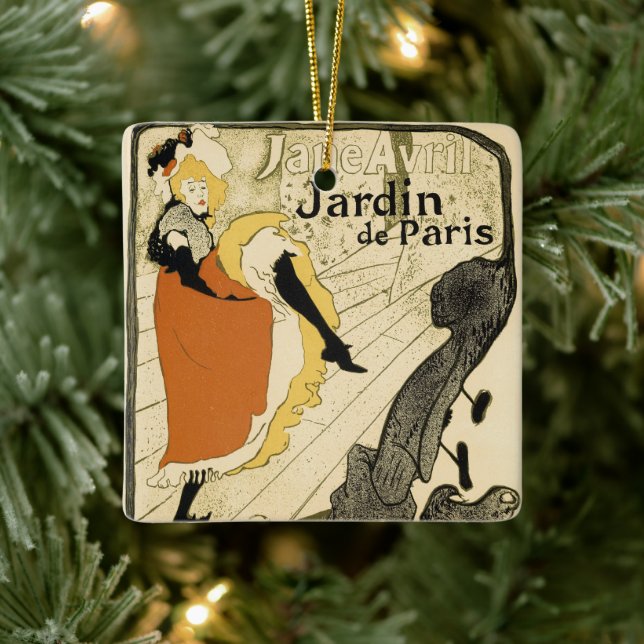 Art nouveau Dancer Jane Avril av Toulouse Lautrec Julgransprydnad Keramik (Träd)