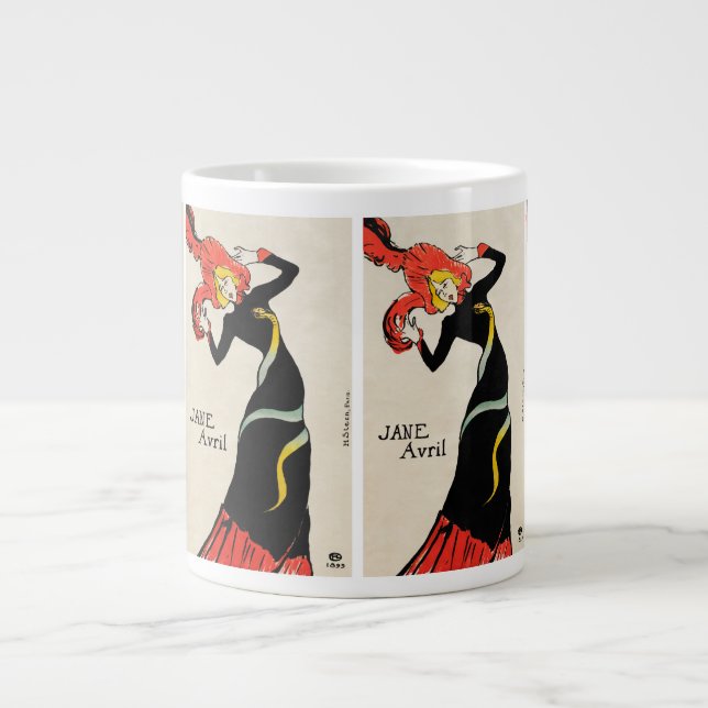 Art nouveau Dancer Jane Avril av Toulouse Lautrec Jumbo Mugg (Framsidan)