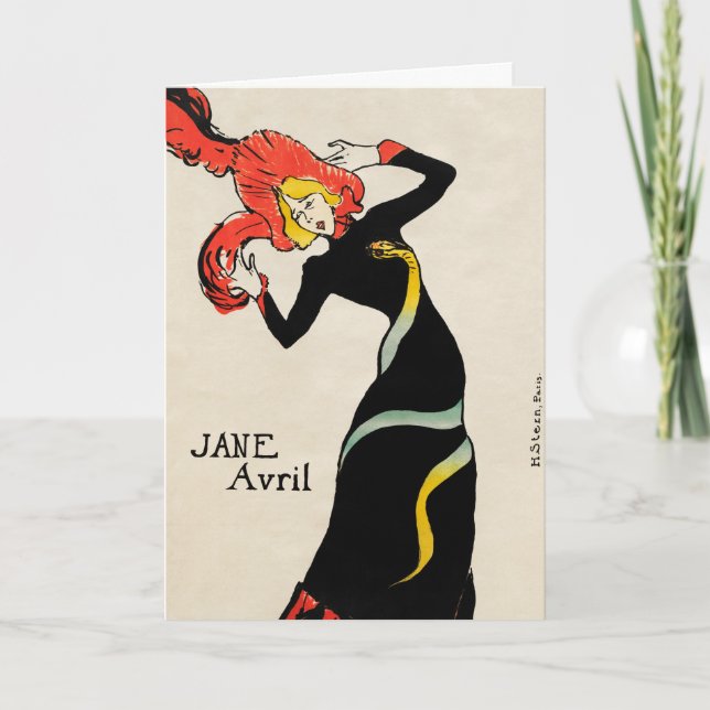 Art nouveau Dancer Jane Avril av Toulouse Lautrec Kort (Framsida)