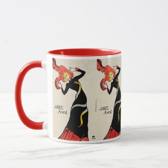 Art nouveau Dancer Jane Avril av Toulouse Lautrec Mugg (Vänster)