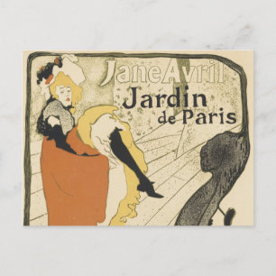 Art nouveau Dancer Jane Avril av Toulouse Lautrec Vykort